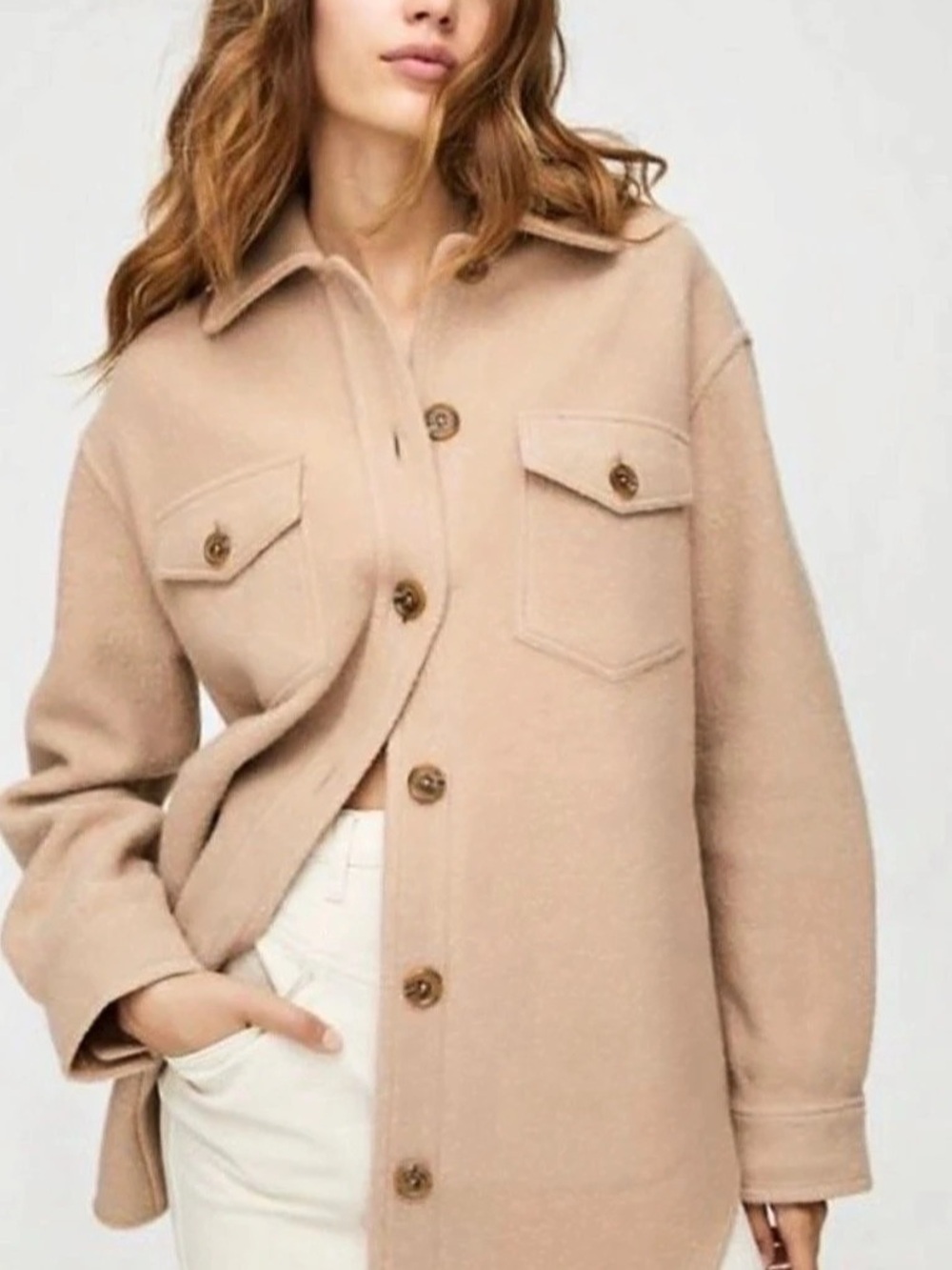 Wilfred Free The Ganna Shirt Jacket Brown Medium beige